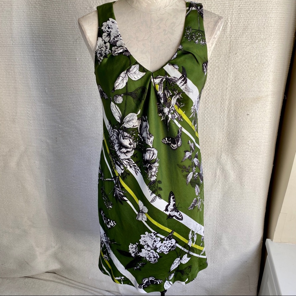 Talbots 4/6 Silk Floral Butterfly Stripe Dress - Picture 8 of 8